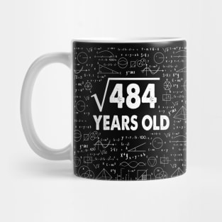 Square Root of 484 22th Birthday 22 Years Old Math Science Lover Gifts Nerdy Geeky Gift Idea Mug